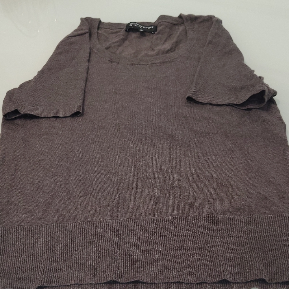 Ann Taylor Women's Scoop Neck Sweater in Charcoal